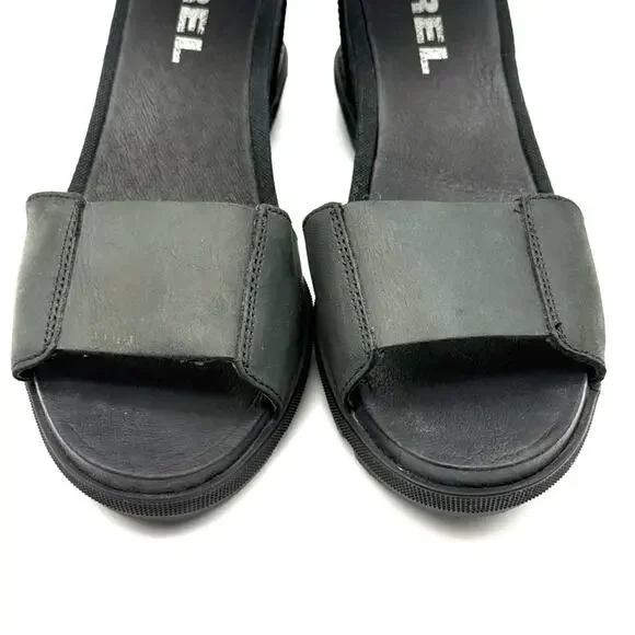 Sorel Joanie II Ankle Strap Wedge Sandal Black 8.5 - Picture 3 of 15